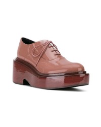 orange Leder Oxford Schuhe von MM6 MAISON MARGIELA