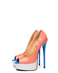 orange Leder Pumps von Giaro