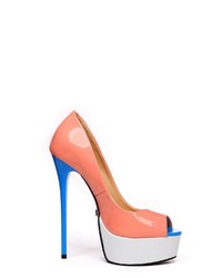 orange Leder Pumps von Giaro