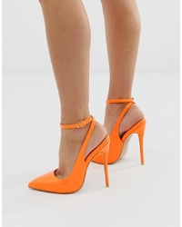 orange Leder Pumps von SIMMI Shoes