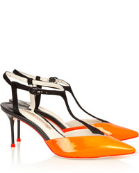 orange Leder Pumps von Webster