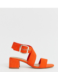 orange Leder Sandaletten von ASOS DESIGN