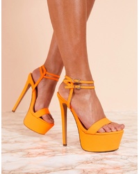 orange Leder Sandaletten von ASOS DESIGN