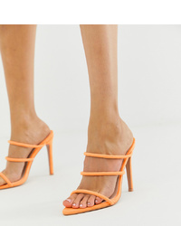 orange Leder Sandaletten von Boohoo