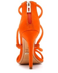 orange Leder Sandaletten von Schutz