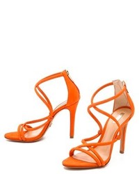 orange Leder Sandaletten von Schutz