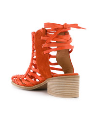 orange Leder Sandaletten von Kitx