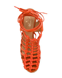 orange Leder Sandaletten von Kitx