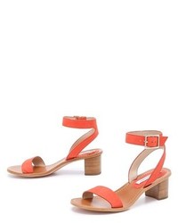 orange Leder Sandaletten von Diane von Furstenberg