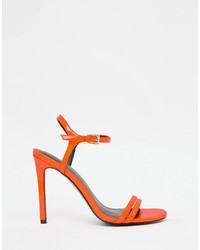 orange Leder Sandaletten von Asos