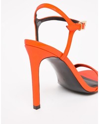 orange Leder Sandaletten von Asos