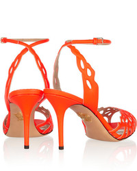 orange Leder Sandaletten von Charlotte Olympia