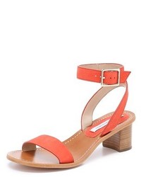 orange Leder Sandaletten von Diane von Furstenberg