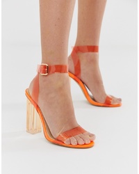 orange Leder Sandaletten von Public Desire
