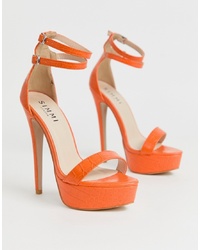 orange Leder Sandaletten von SIMMI Shoes