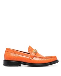 orange Leder Slipper von Moschino