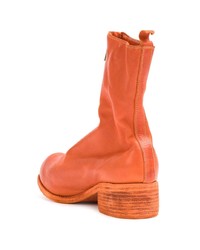 orange Leder Stiefeletten von Guidi