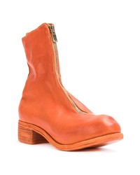 orange Leder Stiefeletten von Guidi