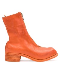 orange Leder Stiefeletten von Guidi