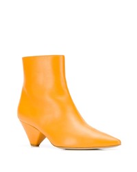 orange Leder Stiefeletten von Christian Wijnants