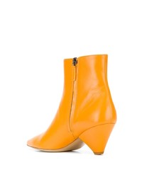 orange Leder Stiefeletten von Christian Wijnants