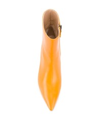 orange Leder Stiefeletten von Christian Wijnants