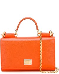 orange Leder Umhängetasche von Dolce & Gabbana