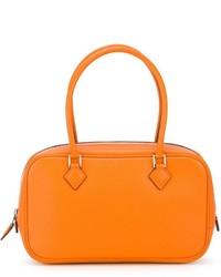 orange Lederhandtasche