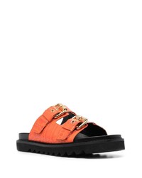 orange Ledersandalen von Moschino