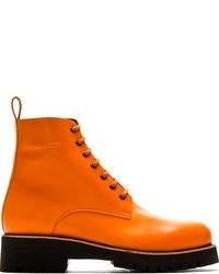 orange Lederstiefel