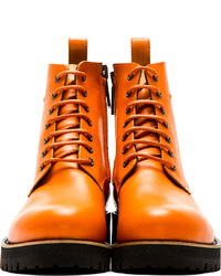 orange Lederstiefel von DSquared