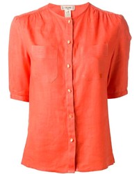 orange leichte Bluse mit Knöpfen von Celine