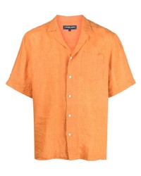 orange Leinen Kurzarmhemd von Frescobol Carioca