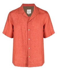 orange Leinen Kurzarmhemd von Paul Smith
