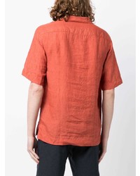 orange Leinen Kurzarmhemd von Paul Smith