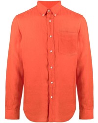 orange Leinen Langarmhemd von Aspesi