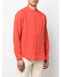 orange Leinen Langarmhemd von Massimo Alba