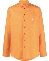 orange Leinen Langarmhemd von Etro