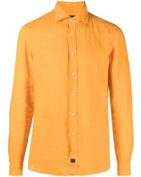 orange Leinen Langarmhemd von Fay