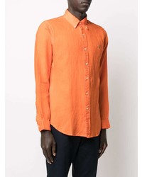 orange Leinen Langarmhemd von Polo Ralph Lauren