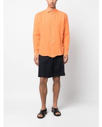 orange Leinen Langarmhemd von Peuterey