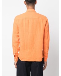 orange Leinen Langarmhemd von Peuterey