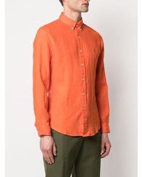 orange Leinen Langarmhemd von Polo Ralph Lauren