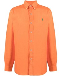 orange Leinen Langarmhemd von Polo Ralph Lauren