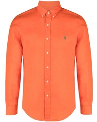 orange Leinen Langarmhemd von Polo Ralph Lauren