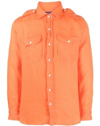 orange Leinen Langarmhemd von Ralph Lauren Purple Label