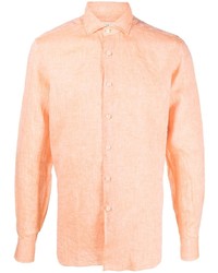 orange Leinen Langarmhemd von Xacus