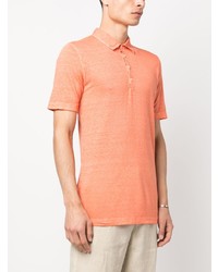 orange Leinen Polohemd von 120% Lino