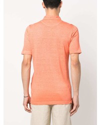 orange Leinen Polohemd von 120% Lino