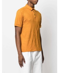 orange Leinen Polohemd von Ermenegildo Zegna